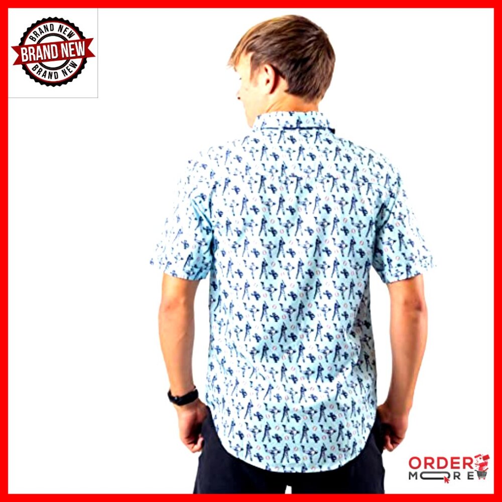 Performance Baseball Button Down Shirt, Moisture … - image 5